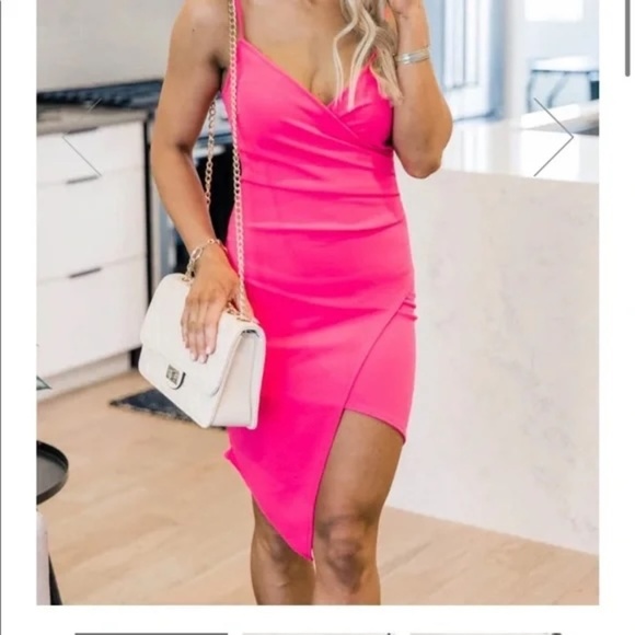 Pink Lily You Make My Heart Shine Dress Hot Pink - Picture 2 of 12